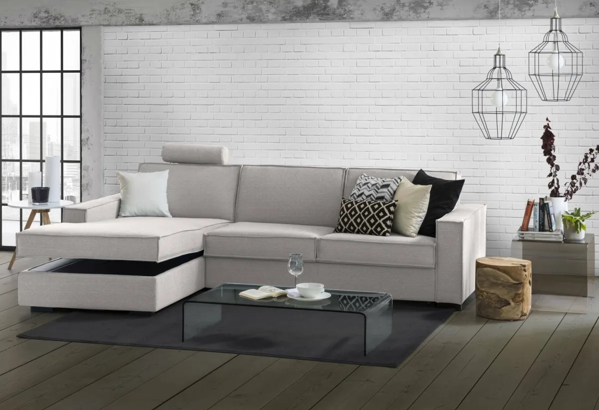 Divani Letto Con Penisola|Salotto > Dmora Divano letto due piazze 260x95cm - Albenga Grigio