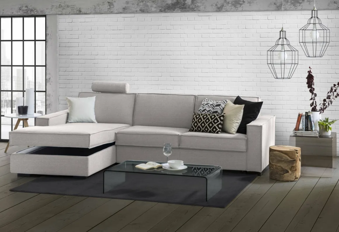 Divano letto due piazze grigio 280x95cm - Allaida