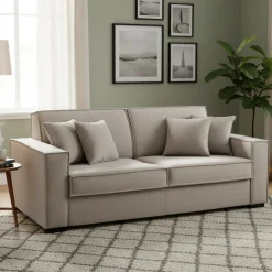 Divani Letto 3 Posti|Salotto > Dmora Divano letto due piazze tortora 220x95cm - Asteroide Grigio Tortora