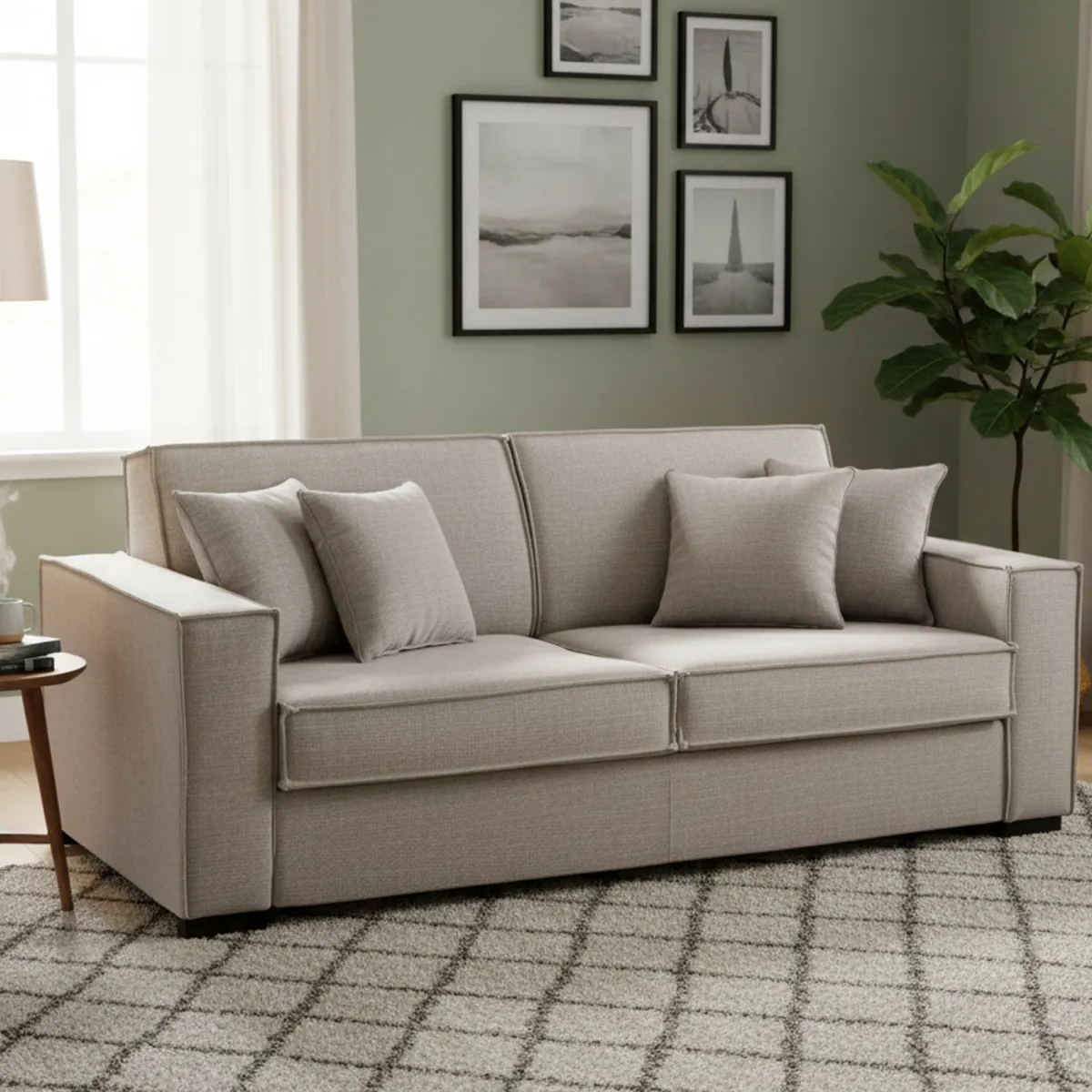 Divani Letto 3 Posti|Salotto > Dmora Divano letto due piazze tortora 220x95cm - Asteroide Grigio Tortora