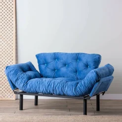 Divani Letto 2 Posti|Divano Contenitore Letto > Dmora Divano letto economico 155x70cm - Guchol Blu