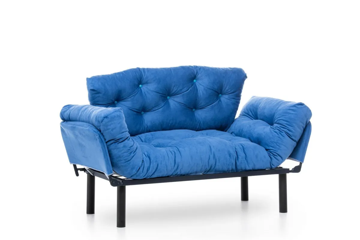 Divani Letto 2 Posti|Divano Contenitore Letto > Dmora Divano letto economico 155x70cm - Guchol Blu