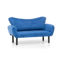 Divano letto economico in tessuto blu 140x65cm - Hone