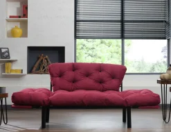 Divani Letto 2 Posti|Divano Contenitore Letto > Dmora Divano letto economico 155x70cm - Guchol Rosso