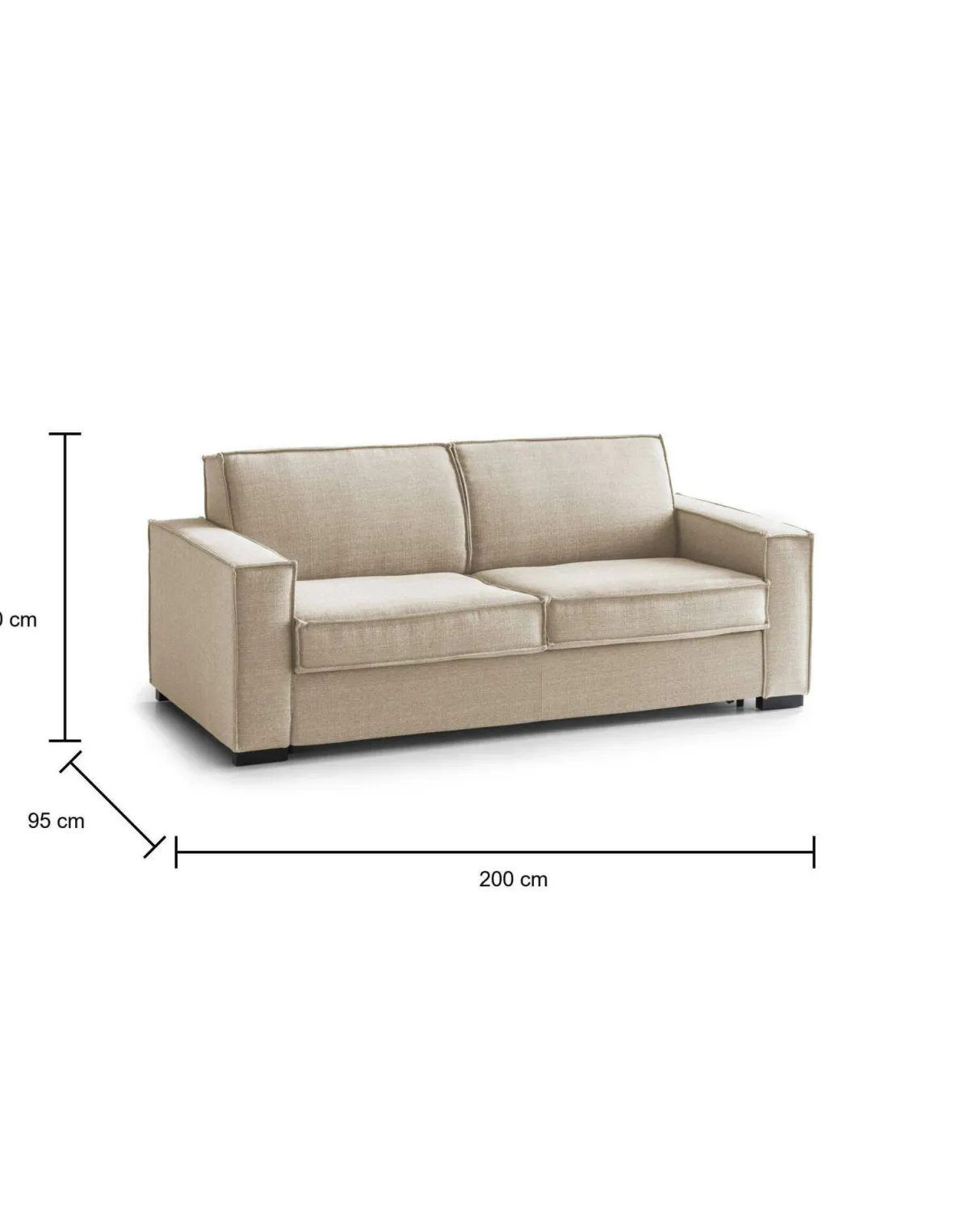 Salotto|Divano Contenitore Letto > Dmora Divano letto indeformabile 200x95cm - Amapola Beige