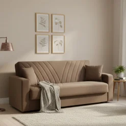 Divani Letto 3 Posti|Salotto > Dmora Divano letto in legno 214x81cm - Adda Beige