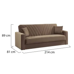 Divani Letto 3 Posti|Salotto > Dmora Divano letto in legno 214x81cm - Adda Beige