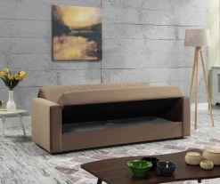 Divani Letto 3 Posti|Salotto > Dmora Divano letto in legno 214x81cm - Adda Beige