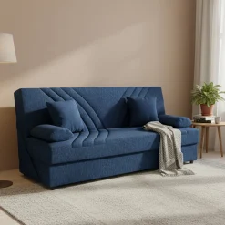 Divani Letto 3 Posti|Salotto > Dmora Divano letto in legno 181x81cm - Apicella Blu