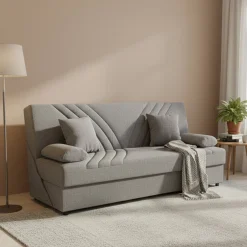 Divano letto in legno grigio 181x81cm - Apicella