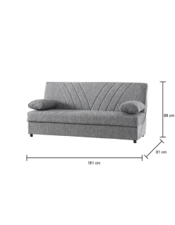 Divano letto in legno grigio 181x81cm - Apicella