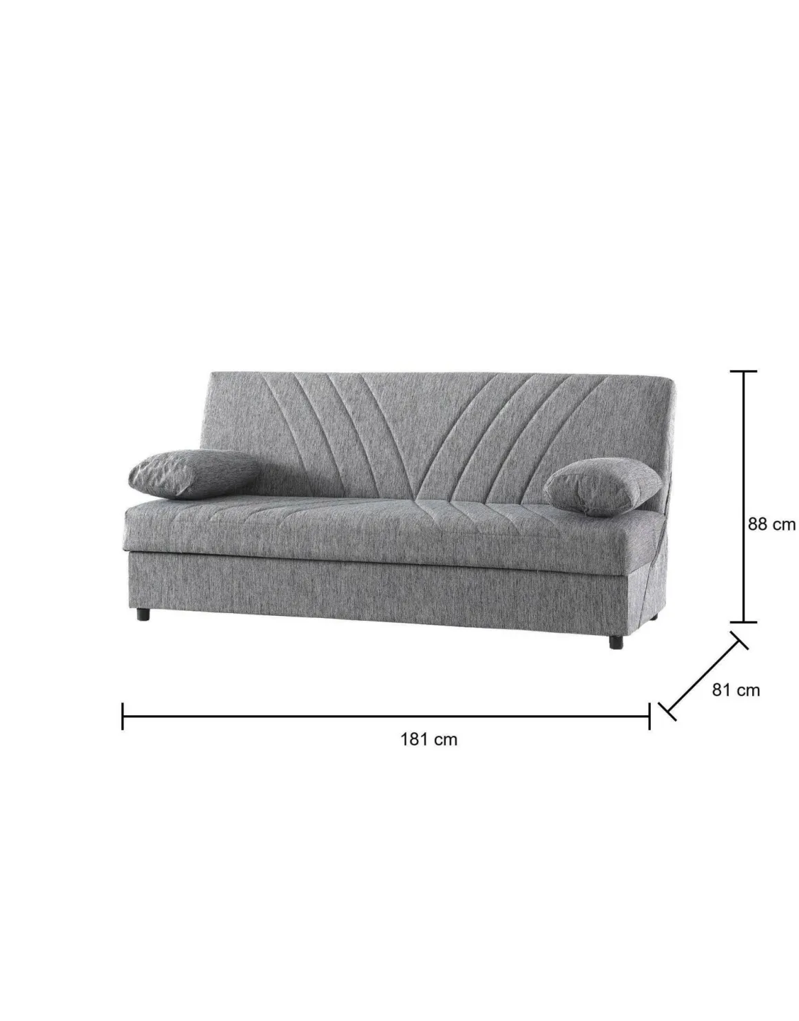 Divano letto in legno grigio 181x81cm - Apicella