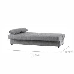 Divano letto in legno grigio 181x81cm - Apicella
