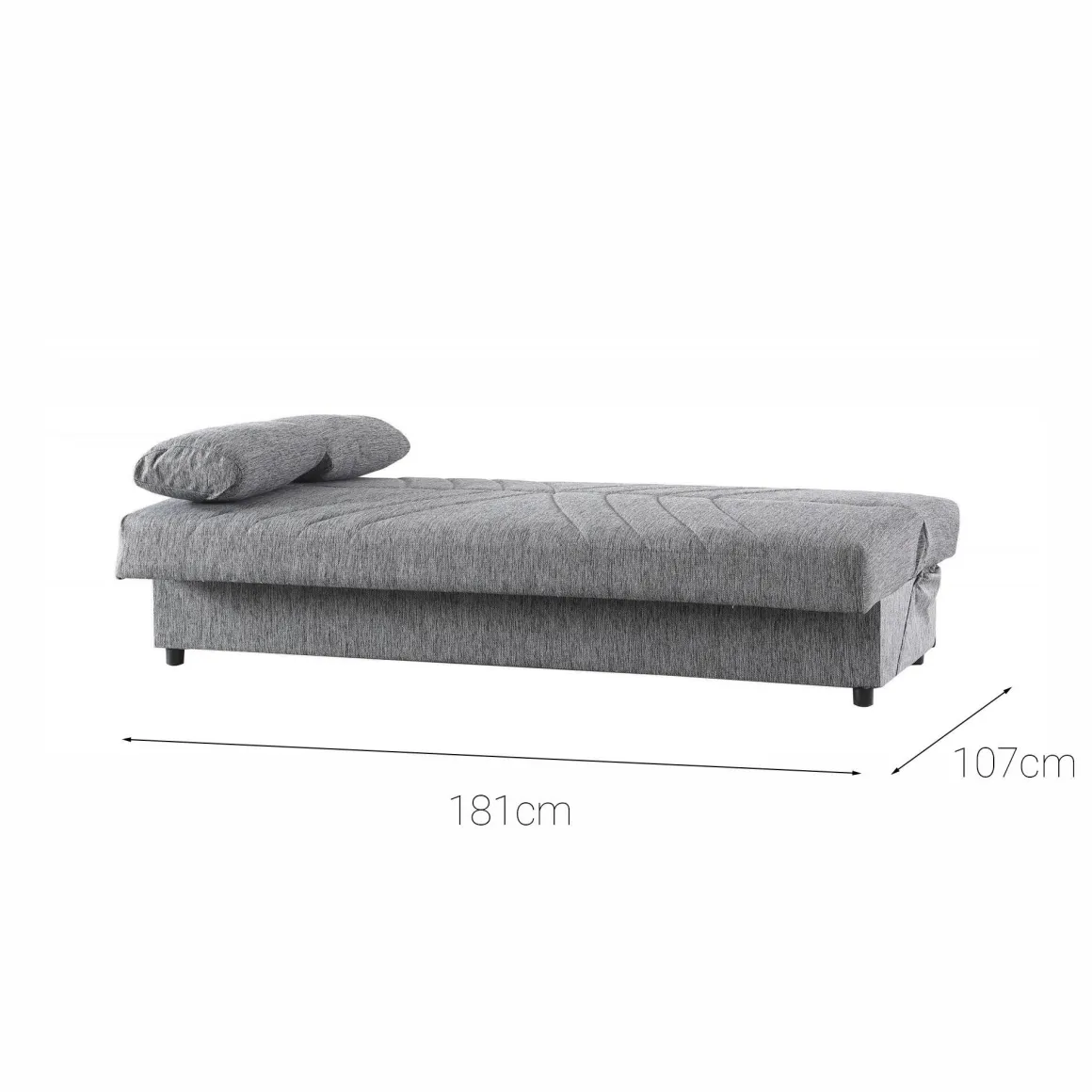 Divano letto in legno grigio 181x81cm - Apicella