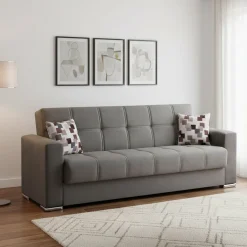 Divano letto in legno grigio 226x85cm - Arbano