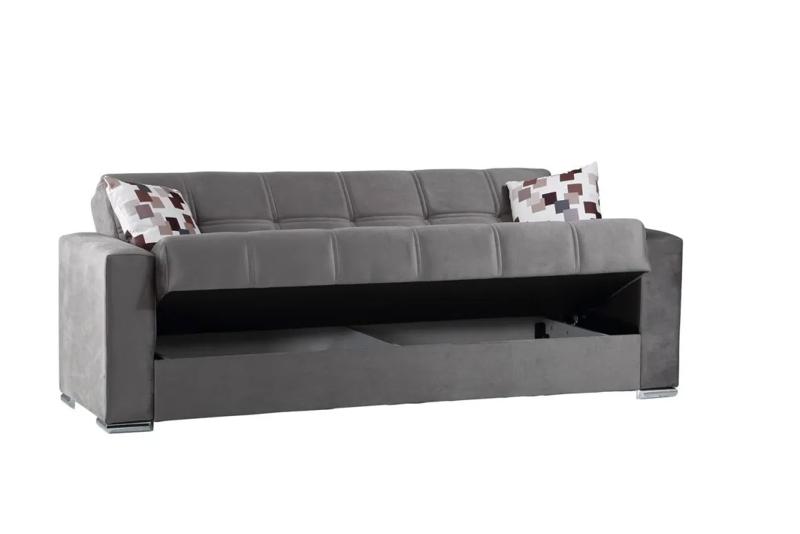 Divano letto in legno grigio 226x85cm - Arbano