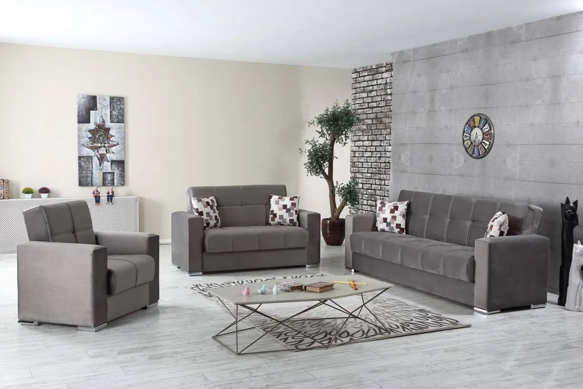 Divano letto in legno grigio 226x85cm - Arbano