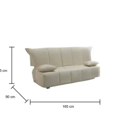 Divano letto in legno massello beige 165x90cm - Antal