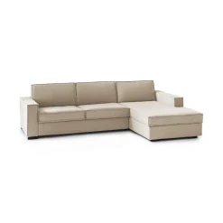 Divano letto in legno massello beige 280x95cm - Achico