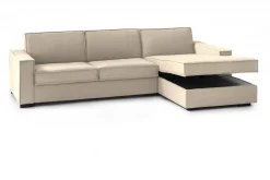 Divano letto in legno massello beige 280x95cm - Achico