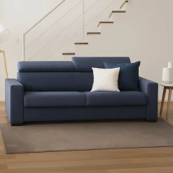 Divano letto in legno massello blu 220x95cm - Action
