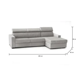 Divano letto in legno massello grigio 260x95cm - Alibella