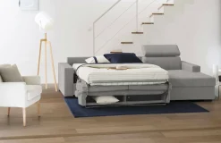 Divano letto in legno massello grigio 260x95cm - Alibella