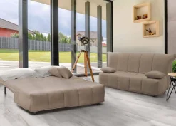 Divano letto in legno massello tortora 165x90cm - Antal