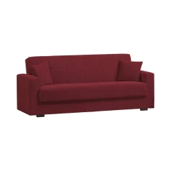 Divani Letto 3 Posti|Salotto > Dmora Divano letto in legno 212x80cm - Ambrogino Rosso