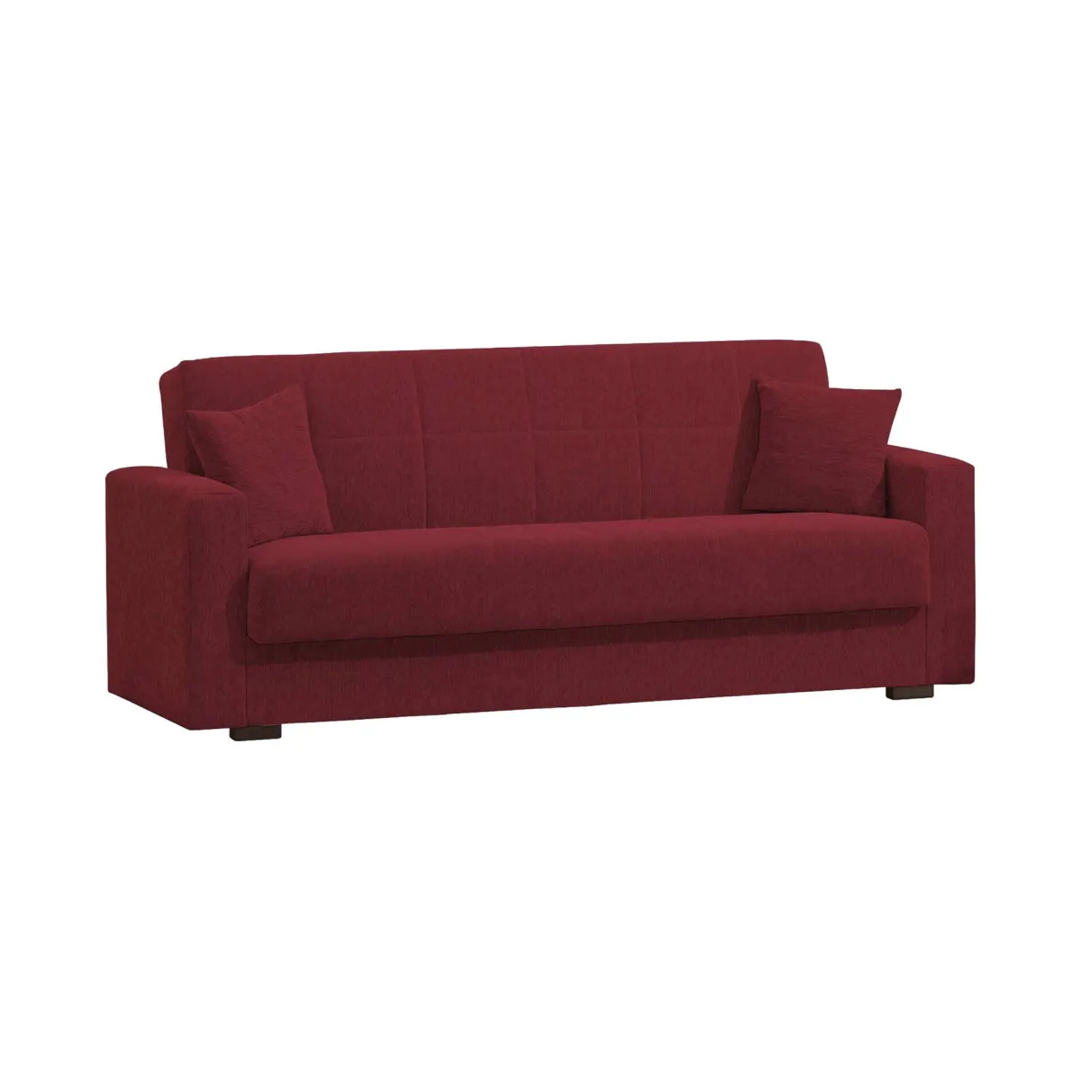 Divani Letto 3 Posti|Salotto > Dmora Divano letto in legno 212x80cm - Ambrogino Rosso