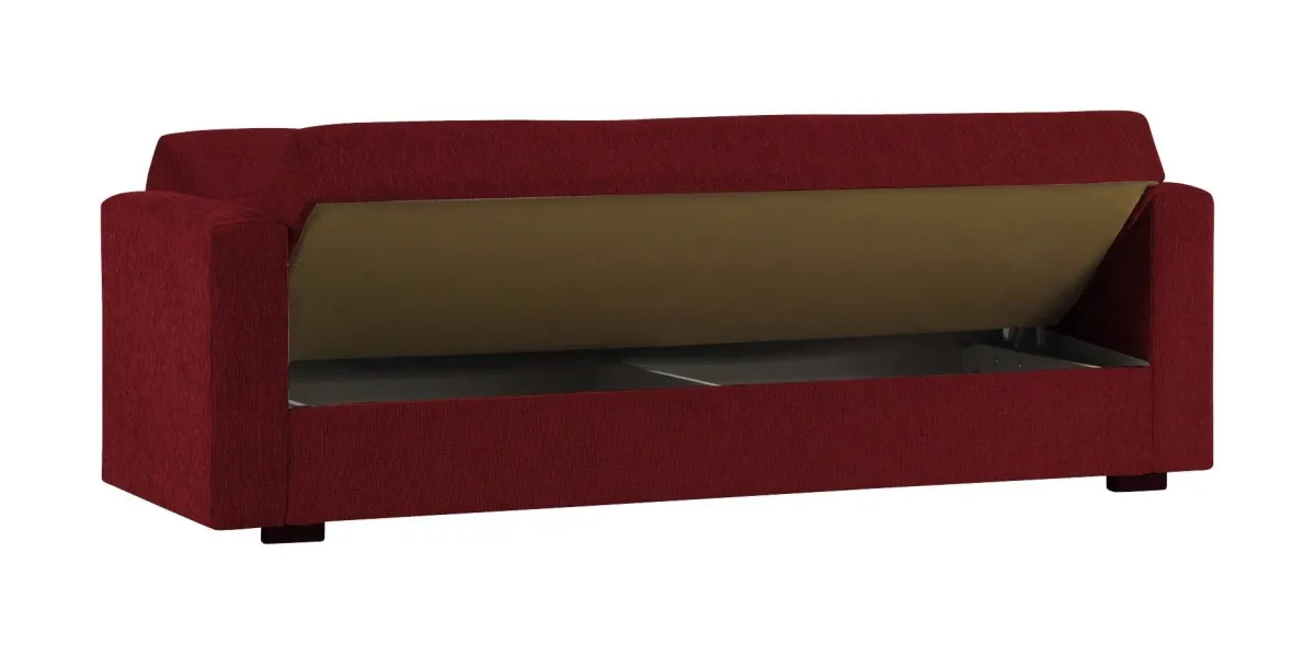 Divani Letto 3 Posti|Salotto > Dmora Divano letto in legno 212x80cm - Ambrogino Rosso