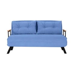 Divano letto in metallo blu 133x78cm - Calvin