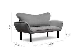 Divani Letto 2 Posti|Divano Contenitore Letto > Dmora Divano letto in metallo 140x65cm - Hone Grigio