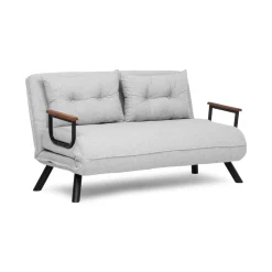 Divano letto in metallo grigio chiaro 133x78cm - Calvin