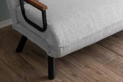 Divano letto in metallo grigio chiaro 133x78cm - Calvin