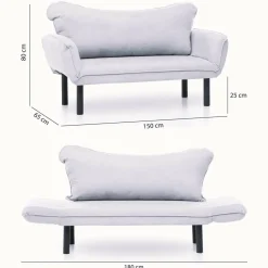 Divani Letto 2 Posti|Divano Contenitore Letto > Dmora Divano letto in metallo 150x65cm - Hone Multicolore