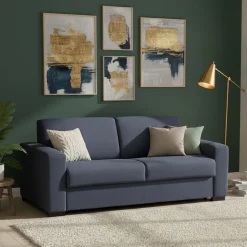 Divano letto in tessuto blu 200x95cm - Andymion