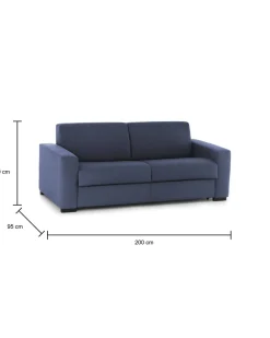 Divano letto in tessuto blu 200x95cm - Andymion