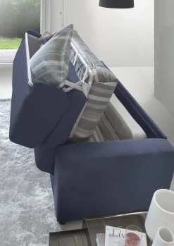 Divano letto in tessuto blu 200x95cm - Andymion
