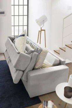 Divano letto in tessuto grigio 220x95cm - Action