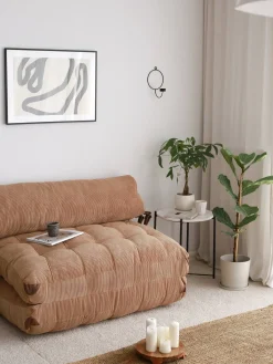 Divani Letto 2 Posti|Divano Contenitore Letto > Dmora Divano letto in tessuto 120x75cm - Surigae Marrone