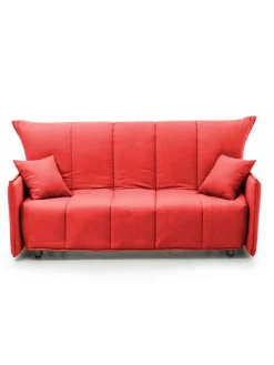 Divano letto in tessuto rosso 190x90cm - Ardis