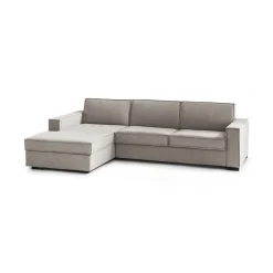 Divano letto in tessuto tortora 280x95cm - Allaida