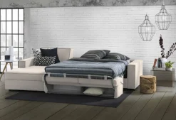 Divano letto in tessuto tortora 280x95cm - Allaida
