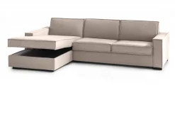 Divano letto in tessuto tortora 280x95cm - Allaida