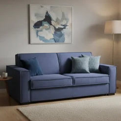 Divano letto lavabile blu 200x95cm - Adalberto