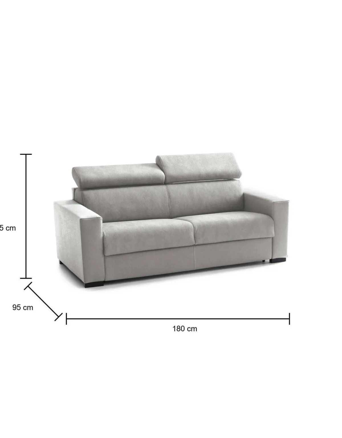 Divani Letto 2 Posti|Salotto > Dmora Divano letto lavabile 180x95cm - Annalara Grigio