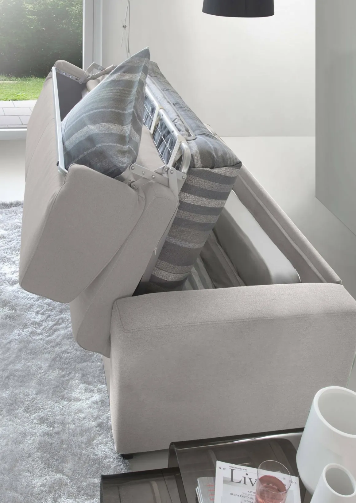 Divano letto lavabile grigio 200x95cm - Zinnia