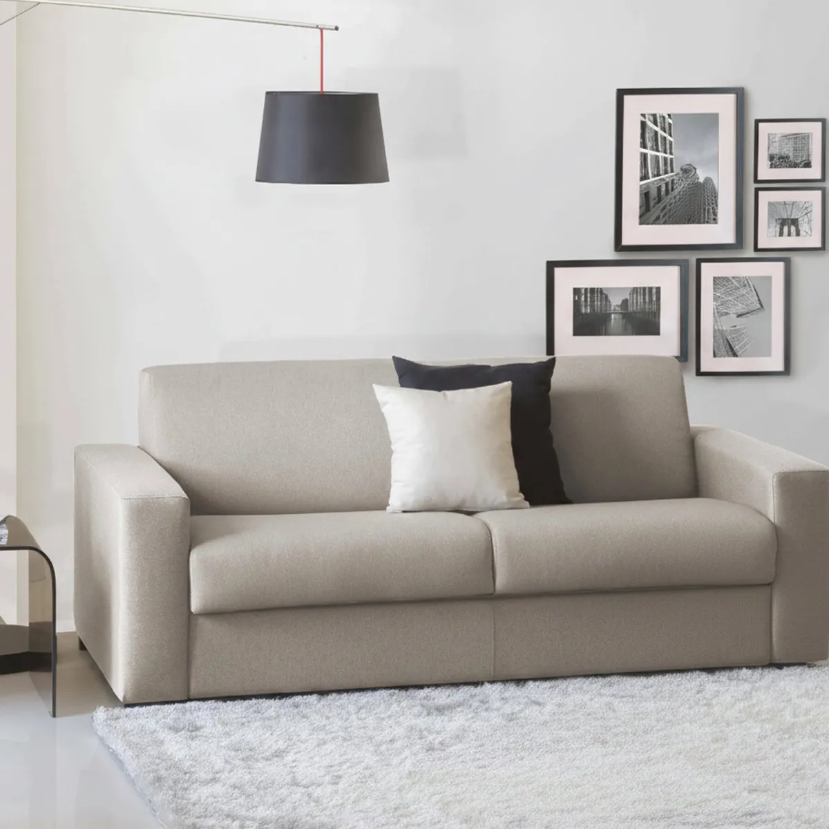 Divani Letto 3 Posti|Salotto > Dmora Divano letto lavabile tortora 200x95cm - Zinnia Grigio Tortora