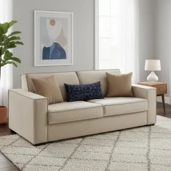 Divano letto matrimoniale beige 220x95cm - Asteroide